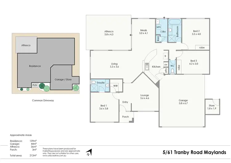 Floorplan of Homely villa listing, 5/61 Tranby Road, Maylands WA 6051