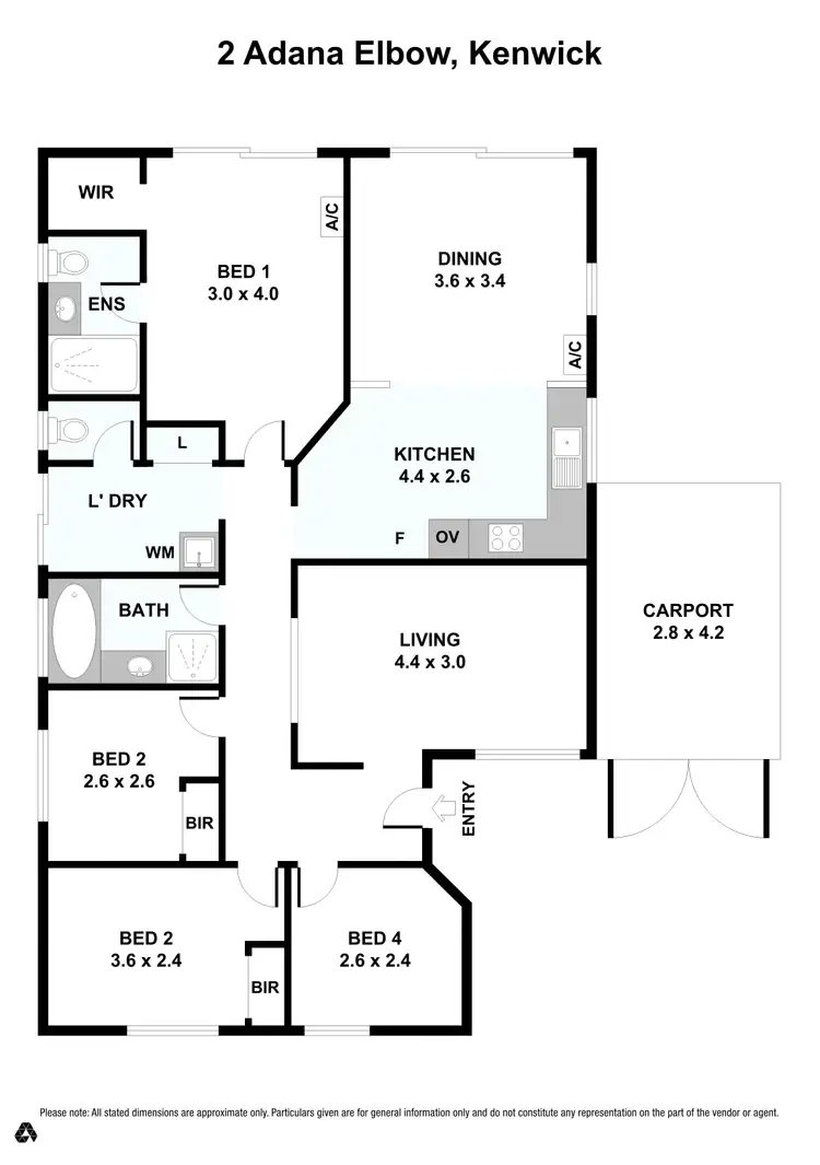 Floorplan of Homely house listing, 2 Adana Elbow, Kenwick WA 6107