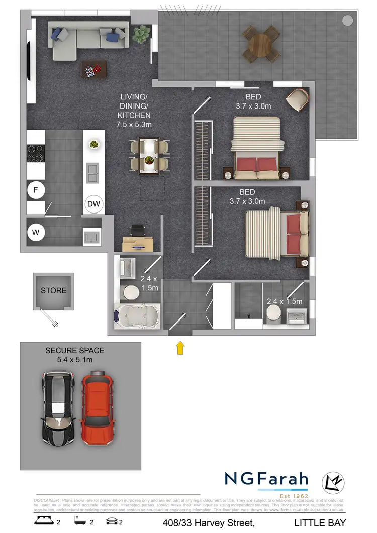 Floorplan of Homely unit listing, 408/33 Harvey Street, Little Bay NSW 2036