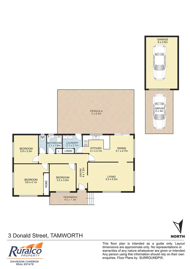 Floorplan of Homely house listing, 3 Donald Street, Tamworth NSW 2340