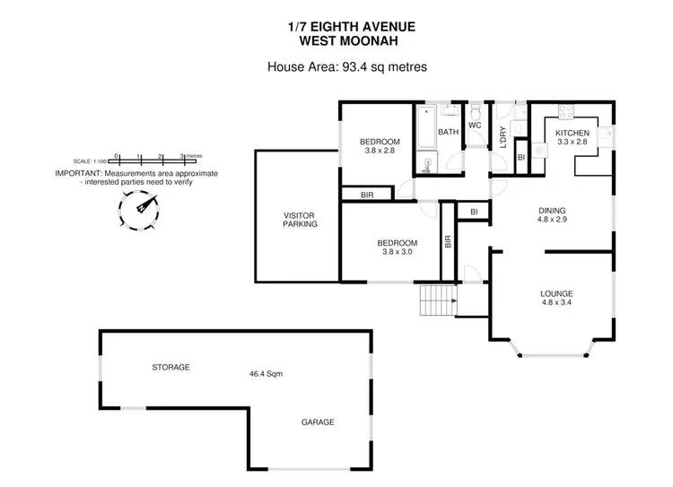 Floorplan of Homely villa listing, 1/7 Eighth Avenue, West Moonah TAS 7009