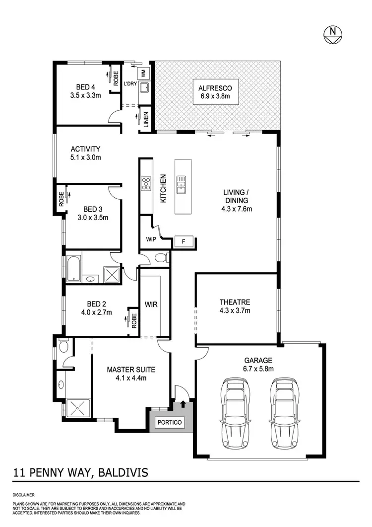 Floorplan of Homely house listing, 11 Penny Way, Baldivis WA 6171