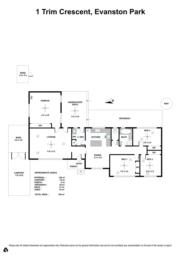 Floorplan of Homely house listing, 1 Trim Crescent, Evanston Park SA 5116