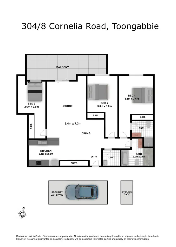 Floorplan of Homely apartment listing, 304/8 Cornelia Road, Toongabbie NSW 2146