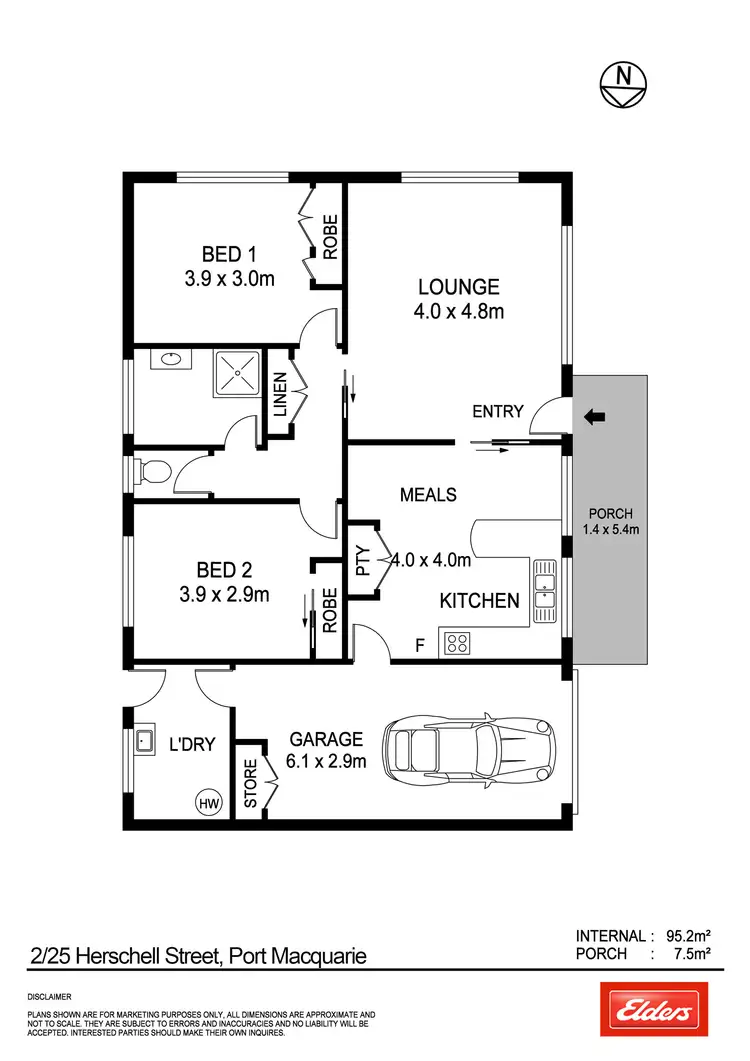 Floorplan of Homely villa listing, 2/25 Herschell Street, Port Macquarie NSW 2444