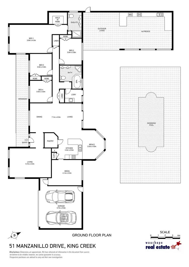 Floorplan of Homely rural property listing, 51 Manzanillo Drive, King Creek NSW 2446