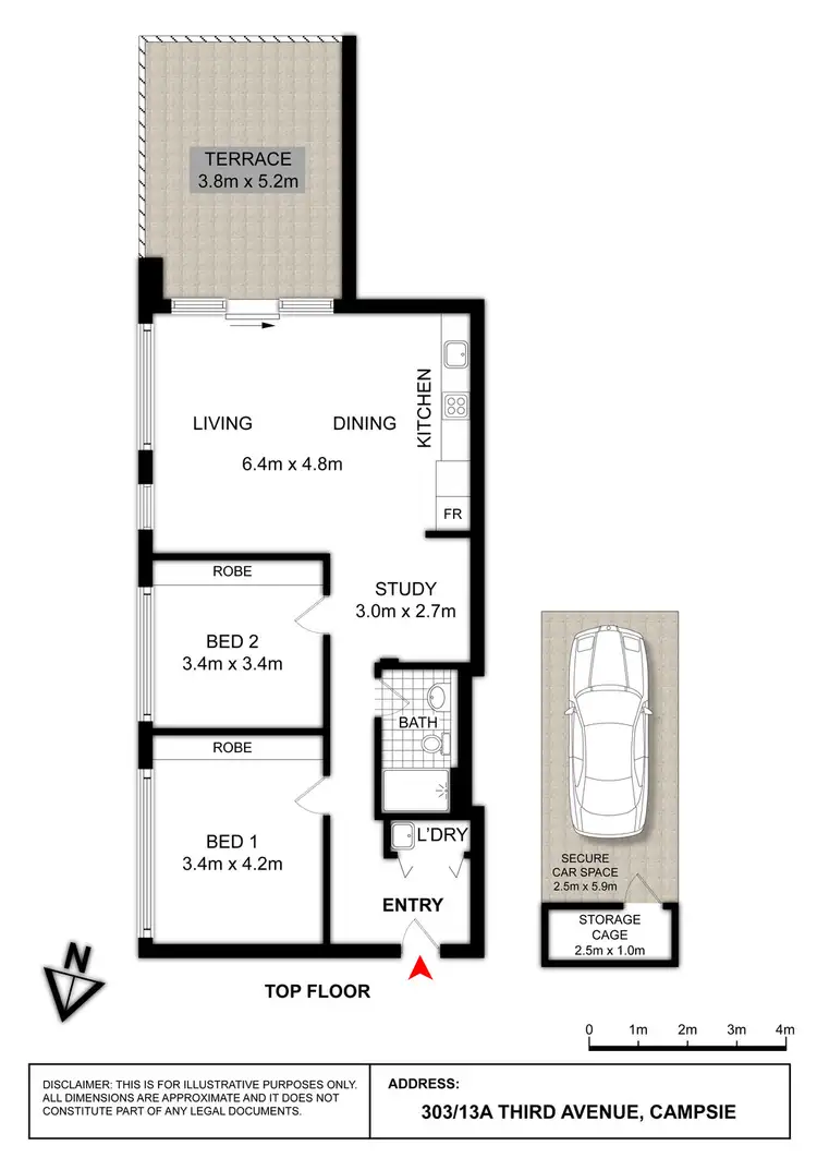 Floorplan of Homely apartment listing, 303/13A Third Avenue, Campsie NSW 2194