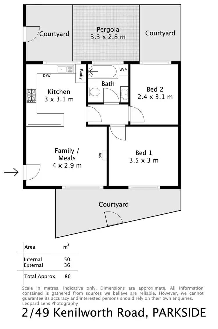 Floorplan of Homely unit listing, 2/49 Kenilworth Road, Parkside SA 5063