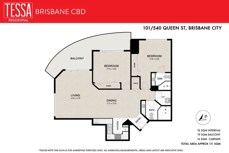 Floorplan of Homely apartment listing, 101/540 Queen Street, Brisbane City QLD 4000