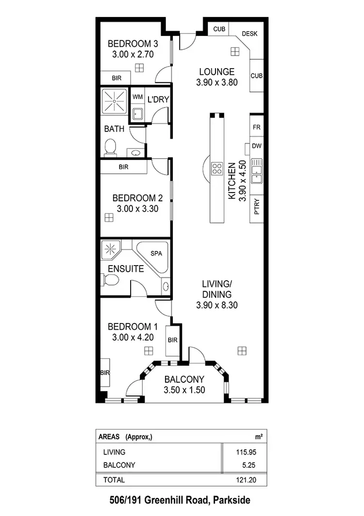 Floorplan of Homely apartment listing, 506/191 Greenhill Road, Parkside SA 5063