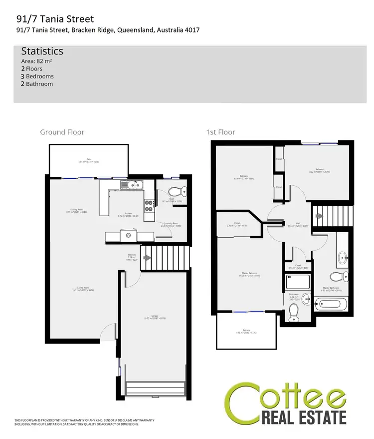 Floorplan of Homely townhouse listing, 91/7 Tania Street, Bracken Ridge QLD 4017