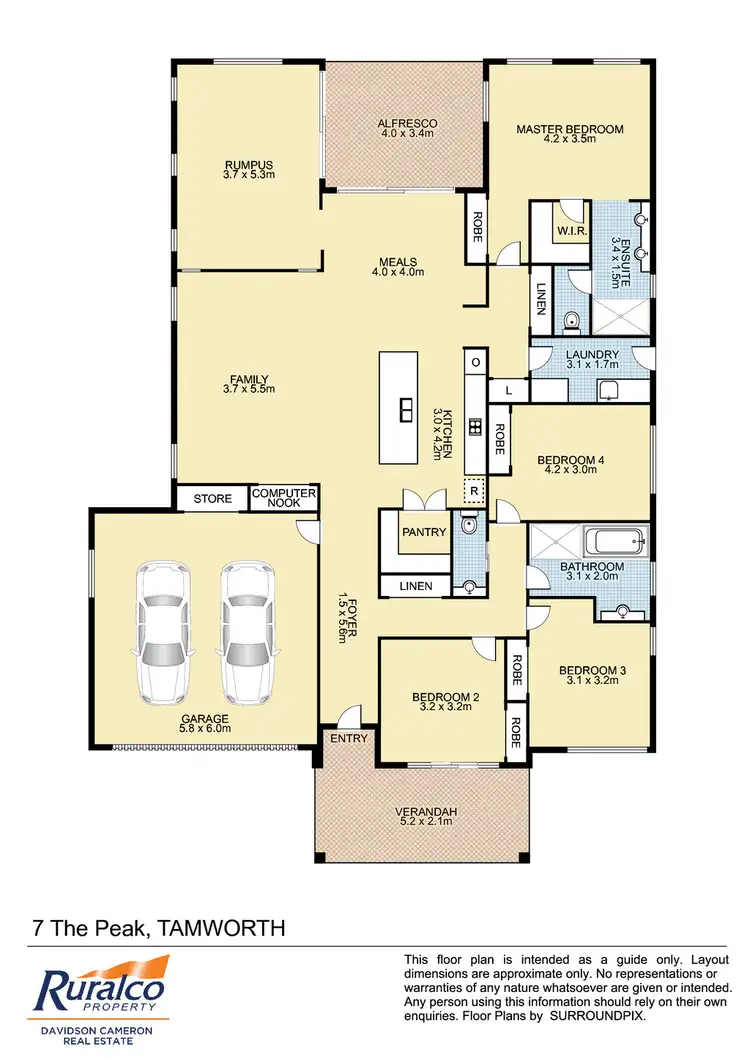 Floorplan of Homely house listing, 7 Peak Drive, Tamworth NSW 2340