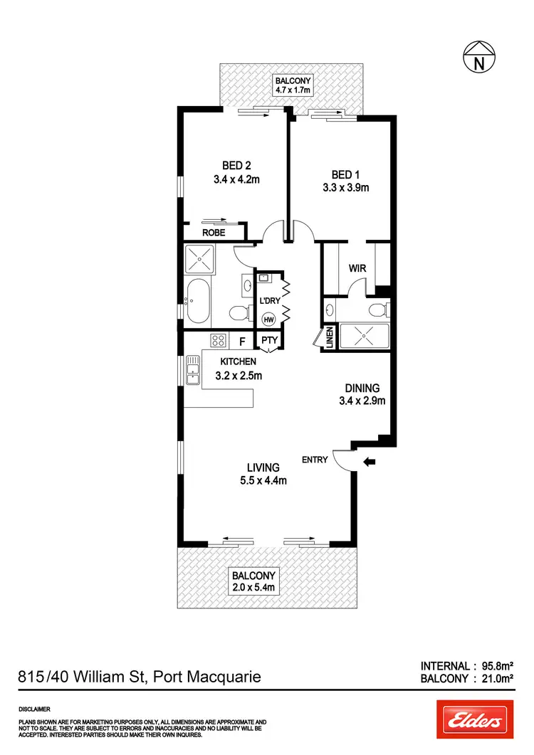 Floorplan of Homely unit listing, 815/40 William Street, Port Macquarie NSW 2444