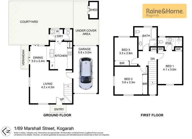 Floorplan of Homely townhouse listing, 1/69 Marshall Street, Kogarah NSW 2217