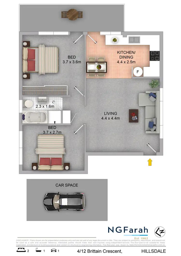 Floorplan of Homely apartment listing, 4/12 Brittain Crescent, Hillsdale NSW 2036