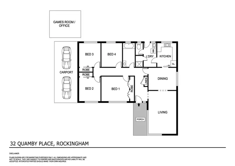 Floorplan of Homely house listing, 32 Quamby Place, Rockingham WA 6168