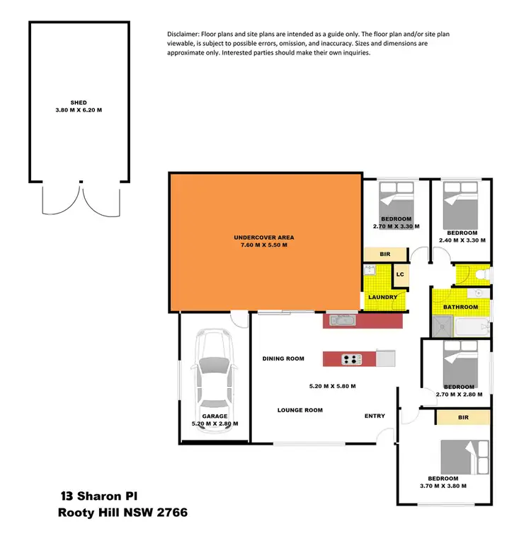 Floorplan of Homely house listing, 13 Sharon Place, Rooty Hill NSW 2766