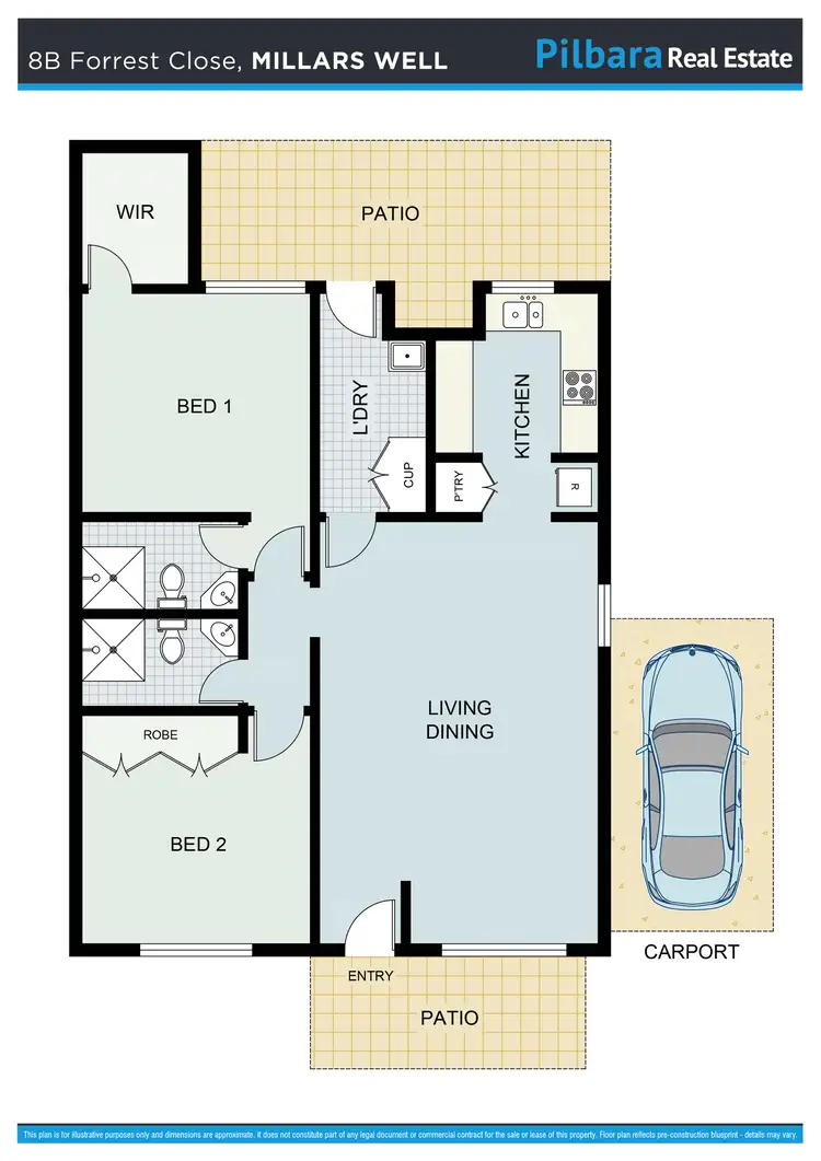 Floorplan of Homely semi-detached listing, 8B Forrest Close, Millars Well WA 6714