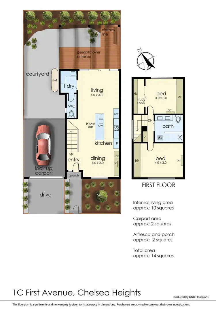 Floorplan of Homely townhouse listing, 1C First Avenue, Chelsea Heights VIC 3196