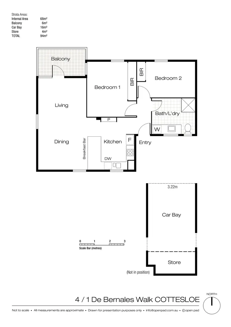 Floorplan of Homely apartment listing, 4/1 DE BERNALES WALK, Cottesloe WA 6011