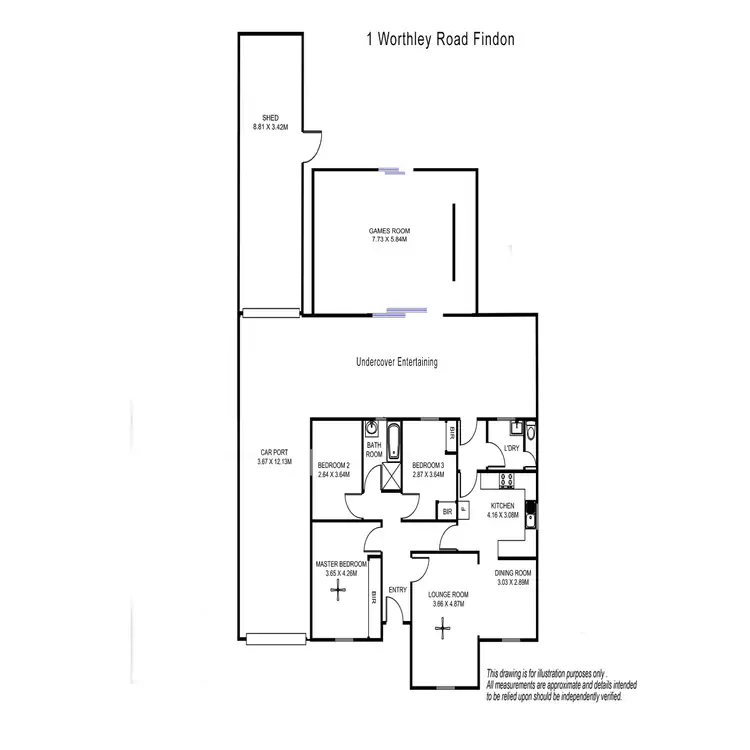 Floorplan of Homely house listing, 1 Worthley Rd, Findon SA 5023