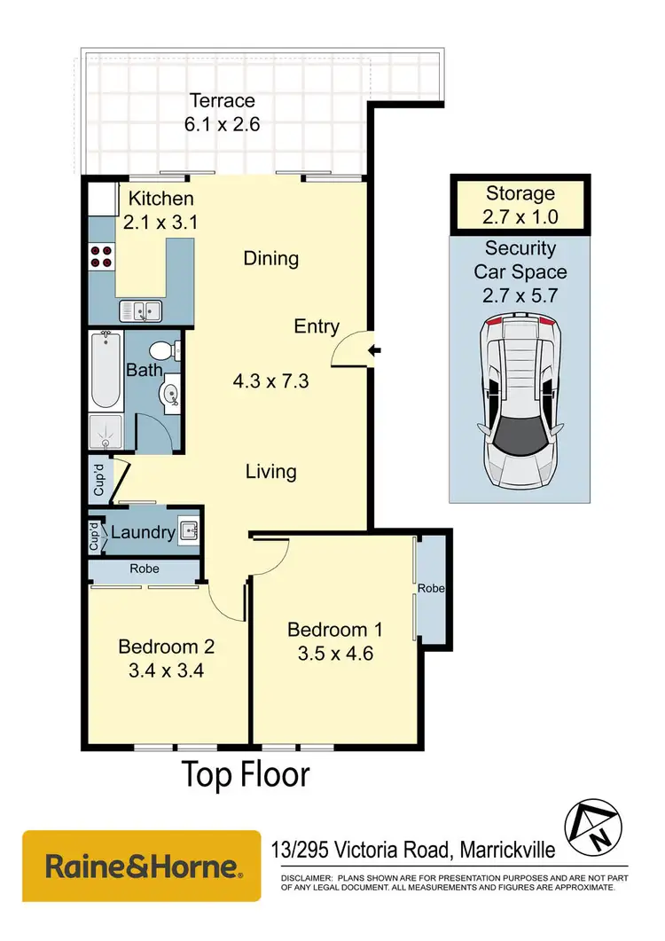 Floorplan of Homely apartment listing, 13/295 Victoria Road, Marrickville NSW 2204
