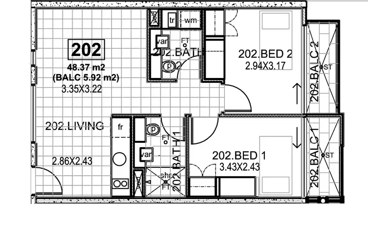 Floorplan of Homely apartment listing, 202/235-237 Pirie Street, Adelaide SA 5000