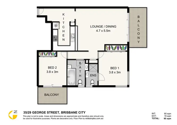 Floorplan of Homely apartment listing, 35/29 George Street, Brisbane City QLD 4000