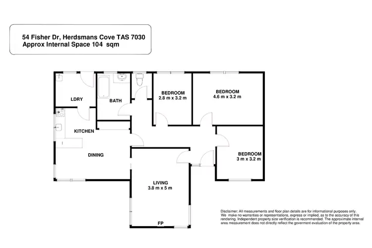 Floorplan of Homely house listing, 54 Fisher Drive, Herdsmans Cove TAS 7030