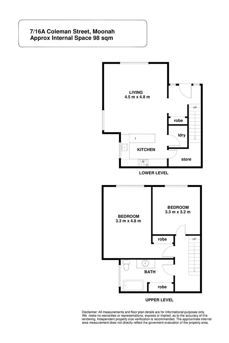 Floorplan of Homely townhouse listing, 7/16A Coleman Street, Moonah TAS 7009