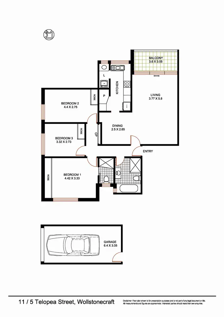 Floorplan of Homely apartment listing, 11/5-9 Telopea Street, Wollstonecraft NSW 2065
