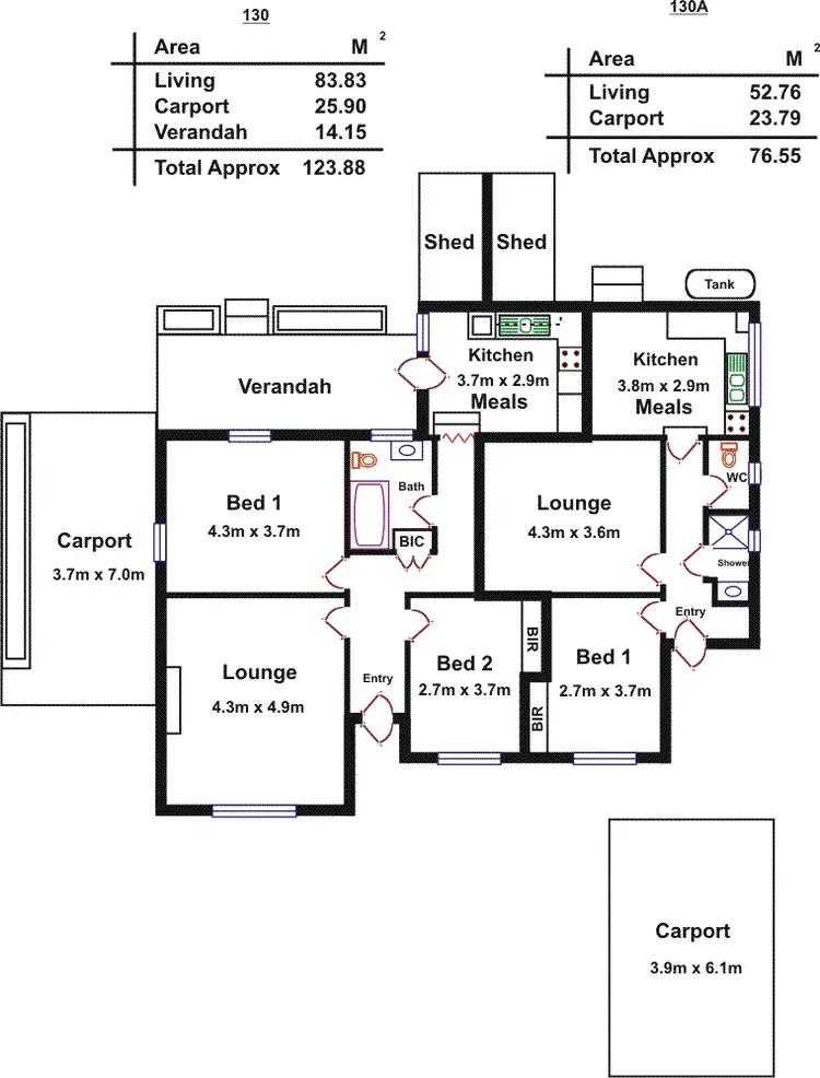 Floorplan of Homely house listing, 130 & 130A St Bernards Road, Magill SA 5072
