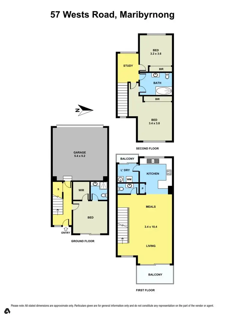 Floorplan of Homely townhouse listing, 57 Wests Road, Maribyrnong VIC 3032