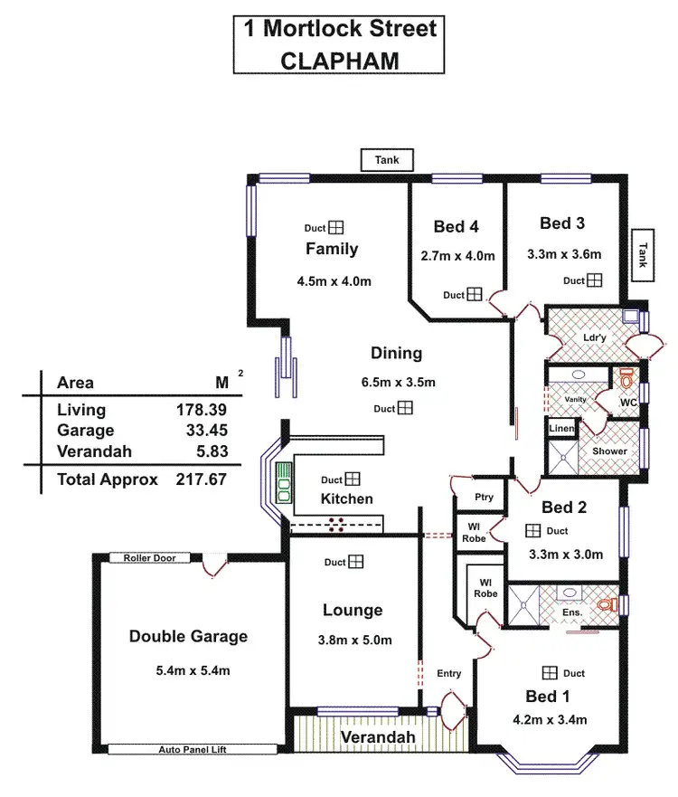 Floorplan of Homely house listing, 1 Mortlock Street, Clapham SA 5062