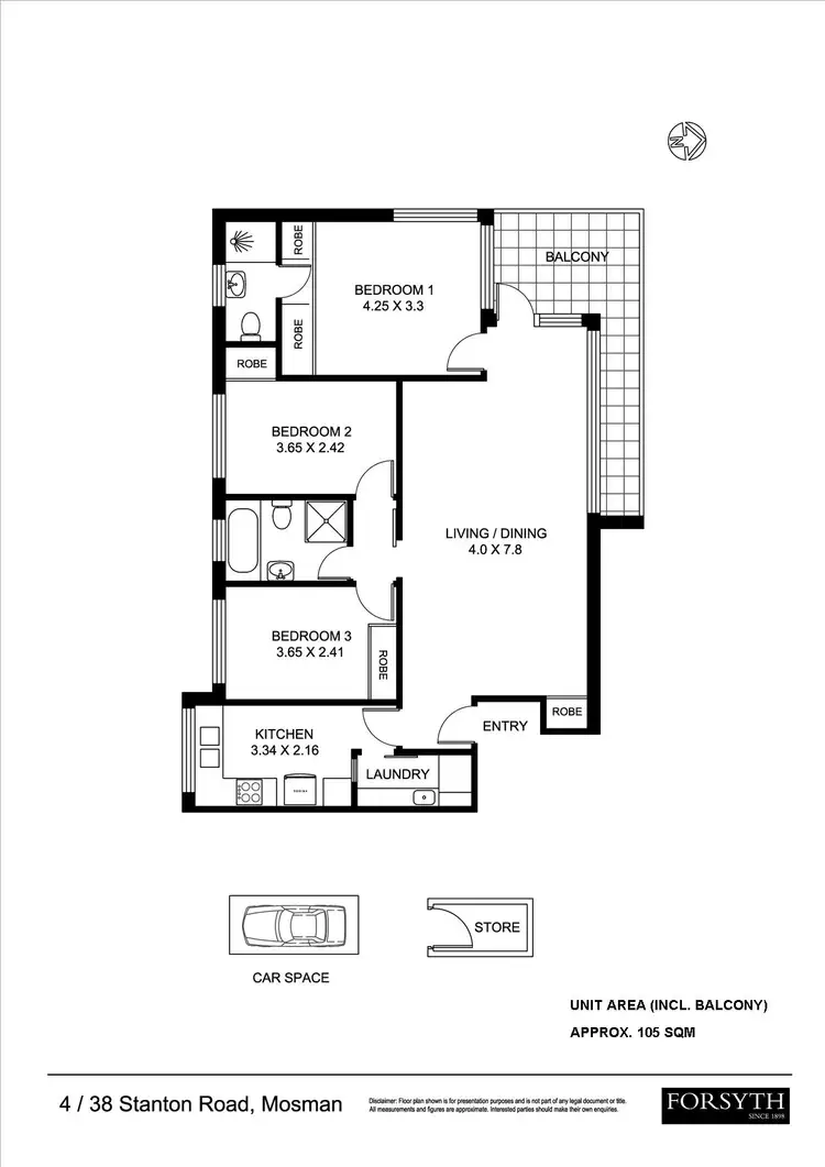 Floorplan of Homely unit listing, 4/38 Stanton Road, Mosman NSW 2088