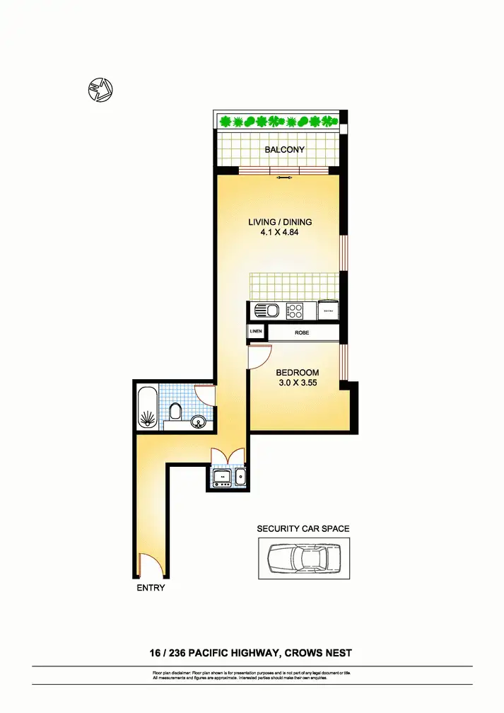 Floorplan of Homely apartment listing, 16/236 Pacific Highway, Crows Nest NSW 2065