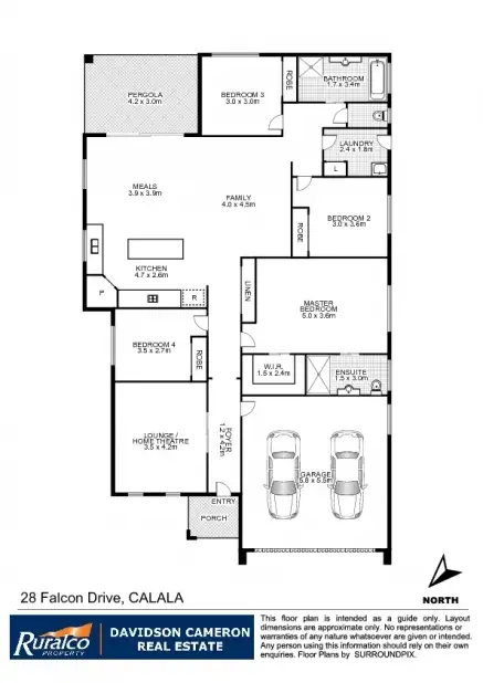 Floorplan of Homely house listing, 28 Falcon Drive, Tamworth NSW 2340