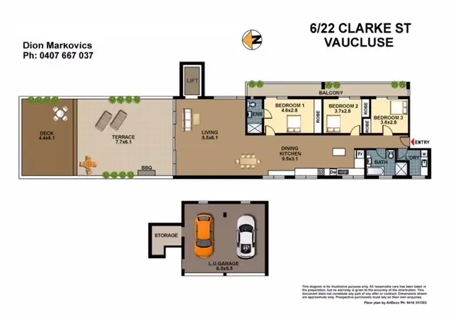 Floorplan of Homely apartment listing, 6/22 Clarke Street, Vaucluse NSW 2030