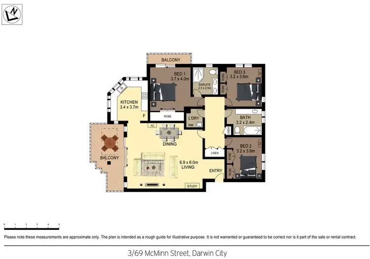Floorplan of Homely apartment listing, 3/69 McMinn Street, Darwin City NT 800