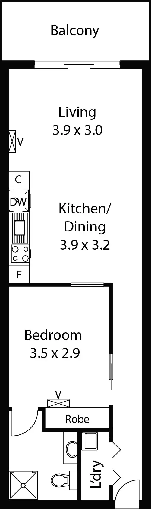 Floorplan of Homely apartment listing, 1113/ 91-97 North Tce, Adelaide SA 5000