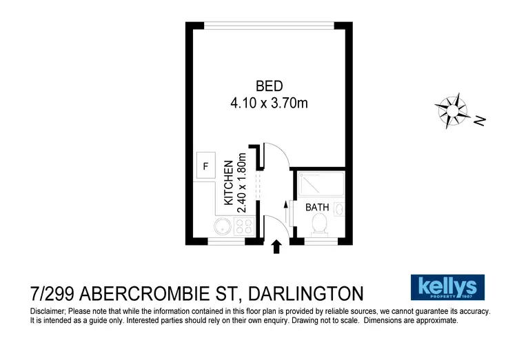 Floorplan of Homely studio listing, 7/299 Abercrombie Street, Darlington NSW 2008