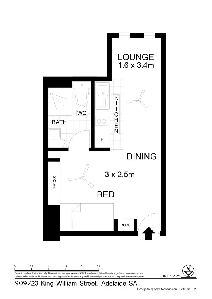Floorplan of Homely apartment listing, 909/ 23 King William Street, Adelaide SA 5000