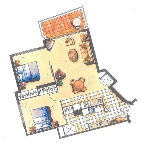 Floorplan of Homely apartment listing, Unit 1057/23 Ferny Avenue, Surfers Paradise QLD 4217