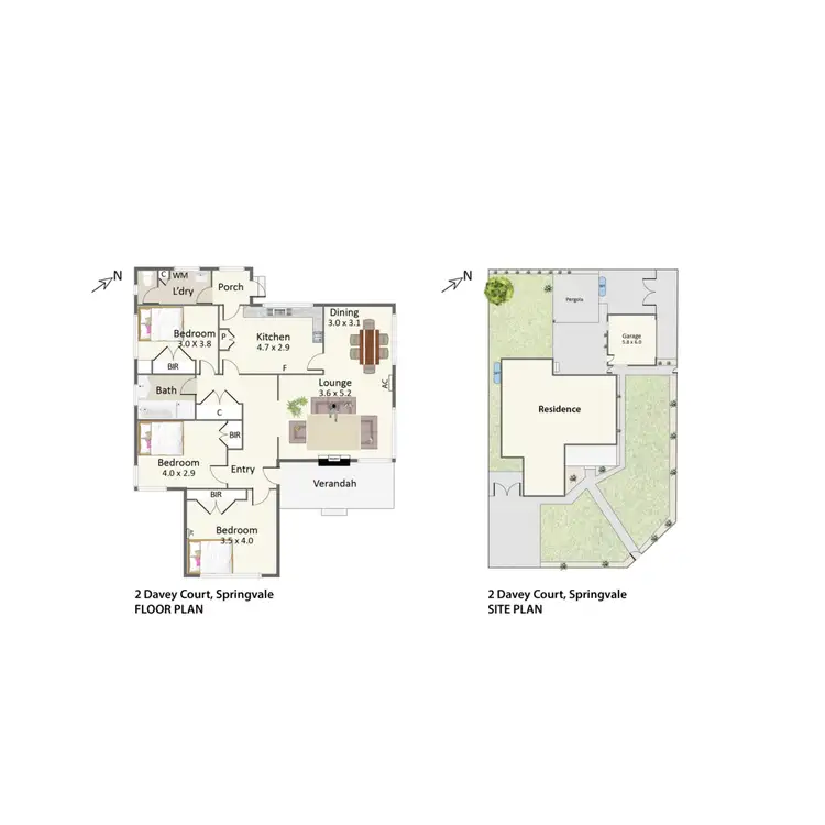 Floorplan of Homely house listing, 2 Davey Court, Springvale VIC 3171