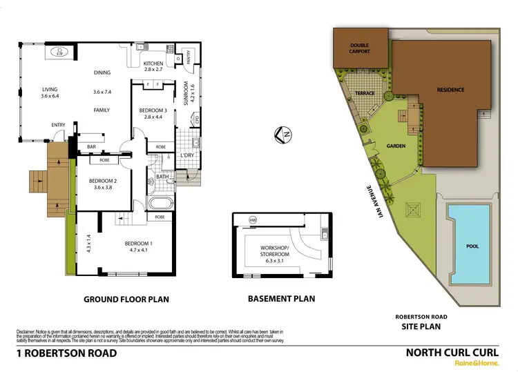 Floorplan of Homely house listing, 1 Robertson Road, North Curl Curl NSW 2099