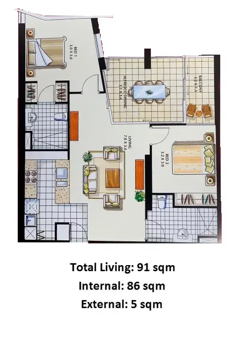 Floorplan of Homely apartment listing, 2608/108 Albert Street, Brisbane City QLD 4000