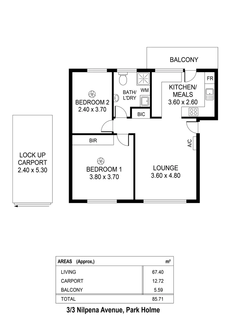 Floorplan of Homely unit listing, 3/3 Nilpena Avenue, Park Holme SA 5043