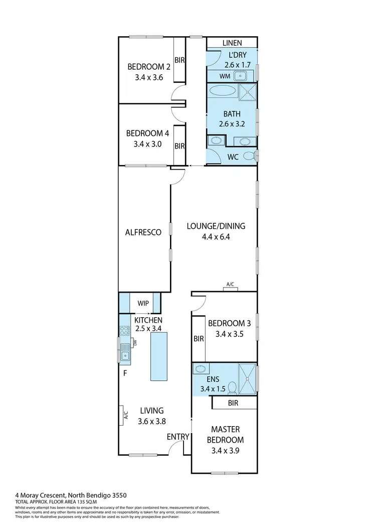 Floorplan of Homely house listing, 4 Moray Crescent, North Bendigo VIC 3550