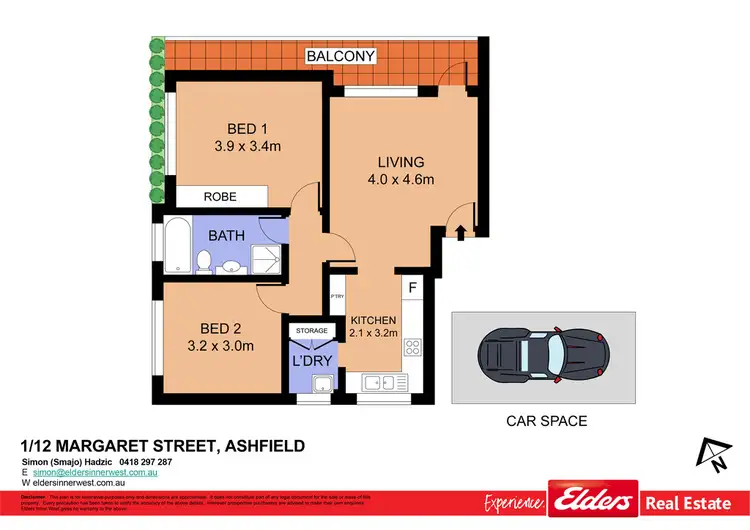 Floorplan of Homely unit listing, 1/12 Margaret Street, Ashfield NSW 2131
