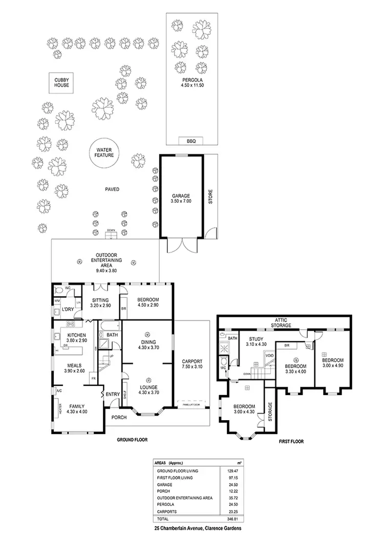 Floorplan of Homely house listing, 25 Chamberlain Ave, Clarence Gardens SA 5039